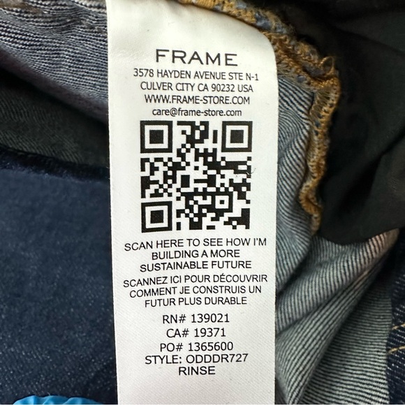 FRAME Denim Oversized Button Detail Dark Blue Denim Mini Dress Women Size XS - Picture 9 of 12